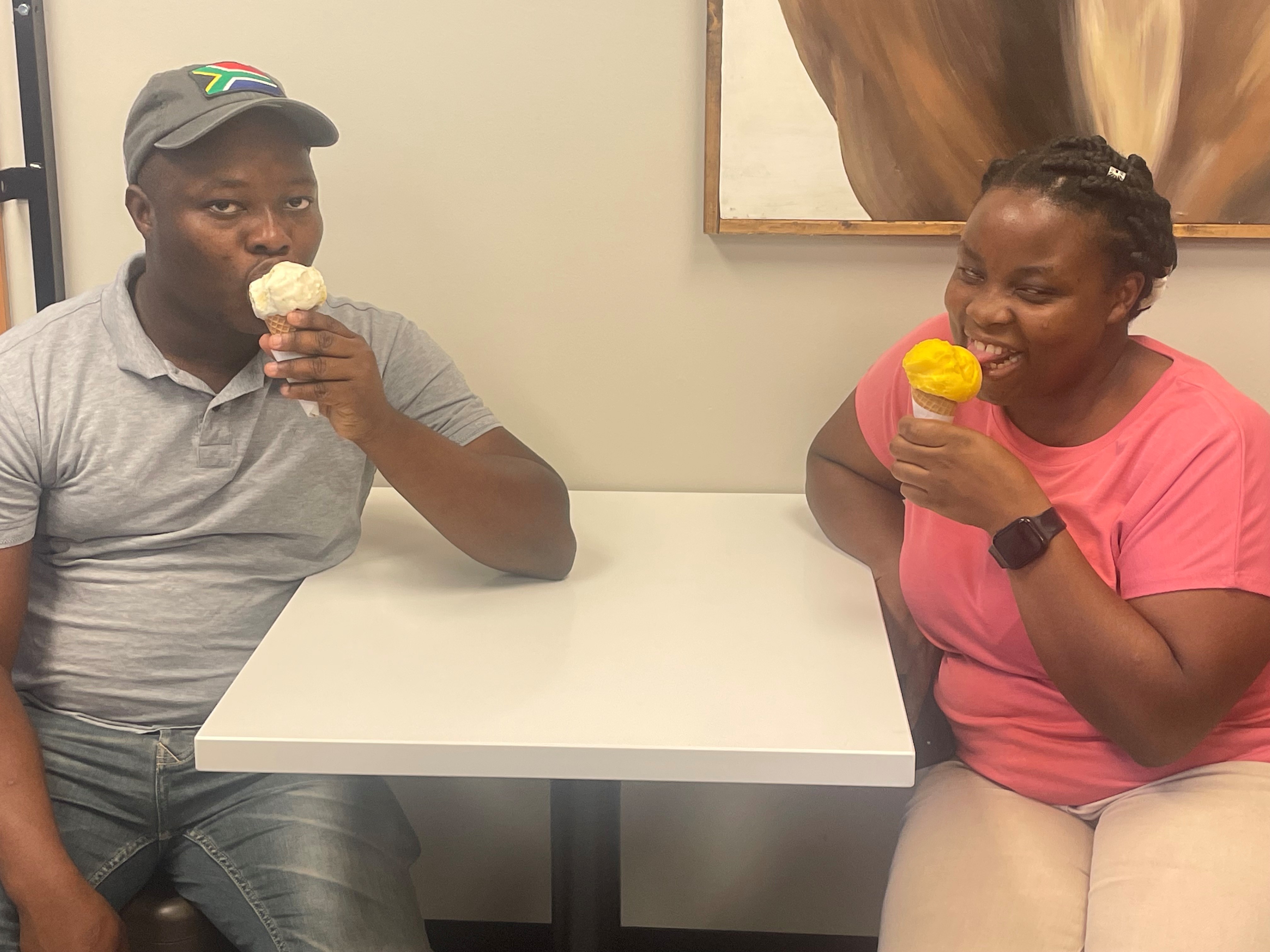 Sarah and Tshepo Ice Cream