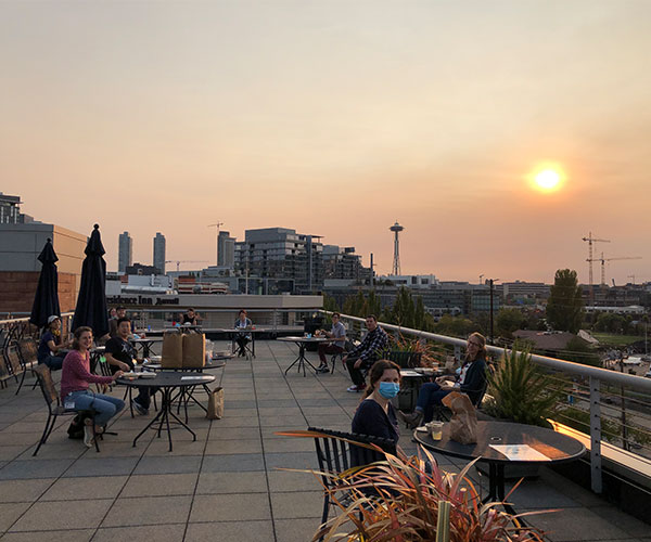 Lab members on Fred Hutch deck