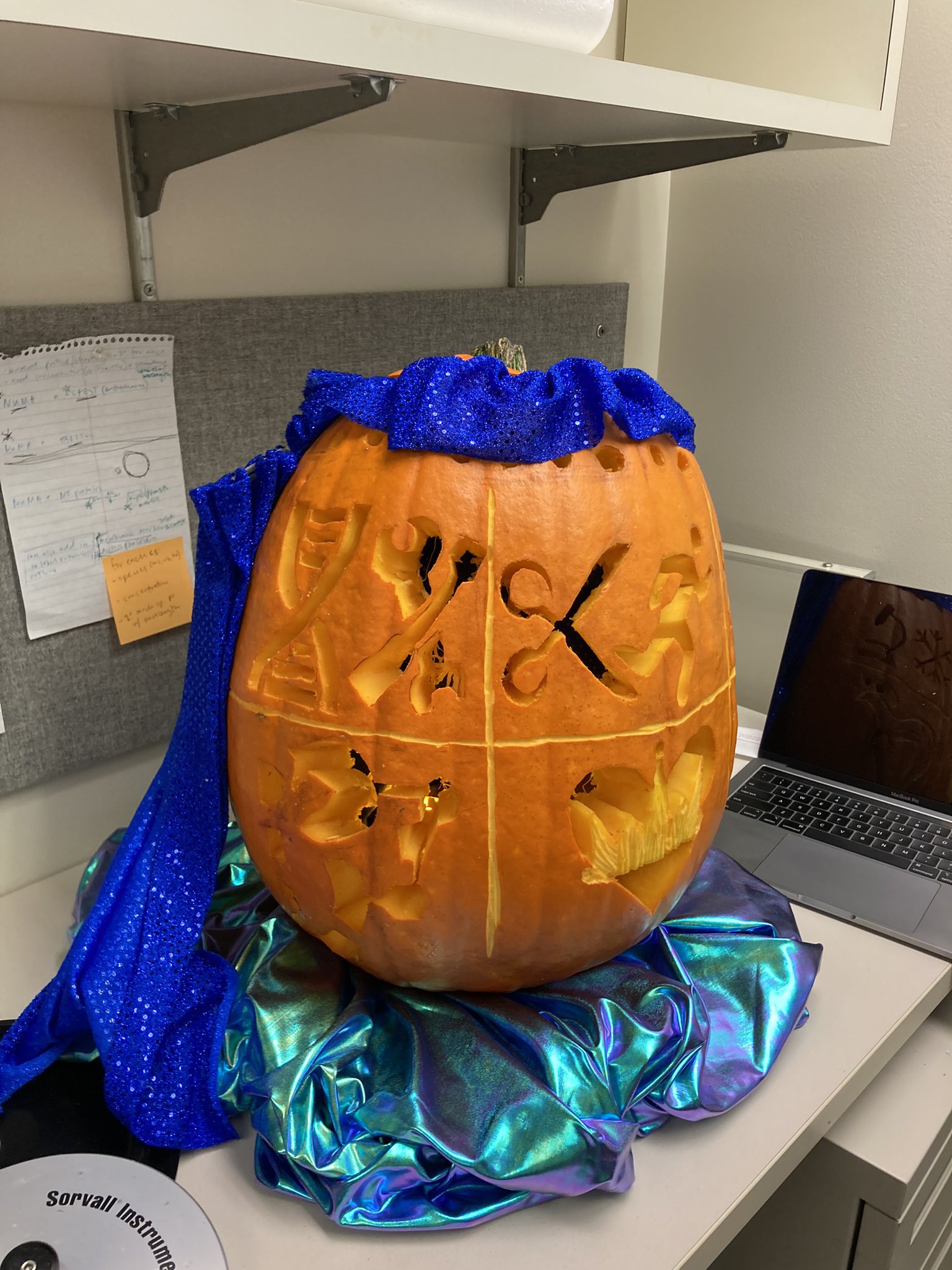 Hatch Lab's carved pumpkin