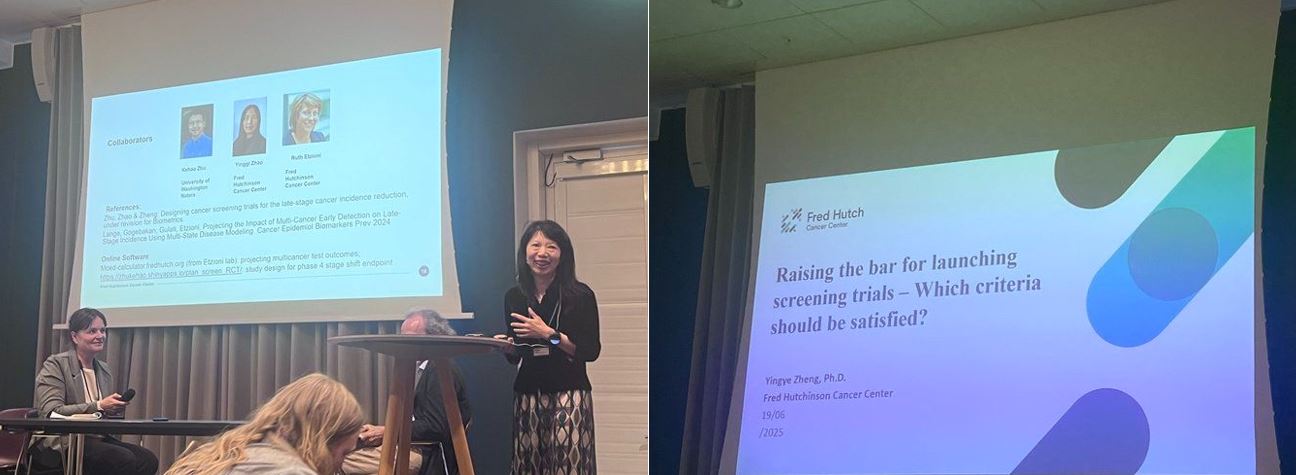 Dr. Zheng presenting a slide show