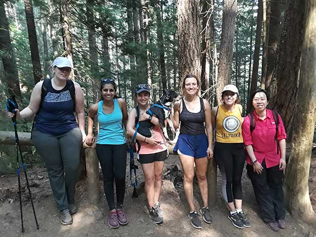 Lab members hiking Mount Si