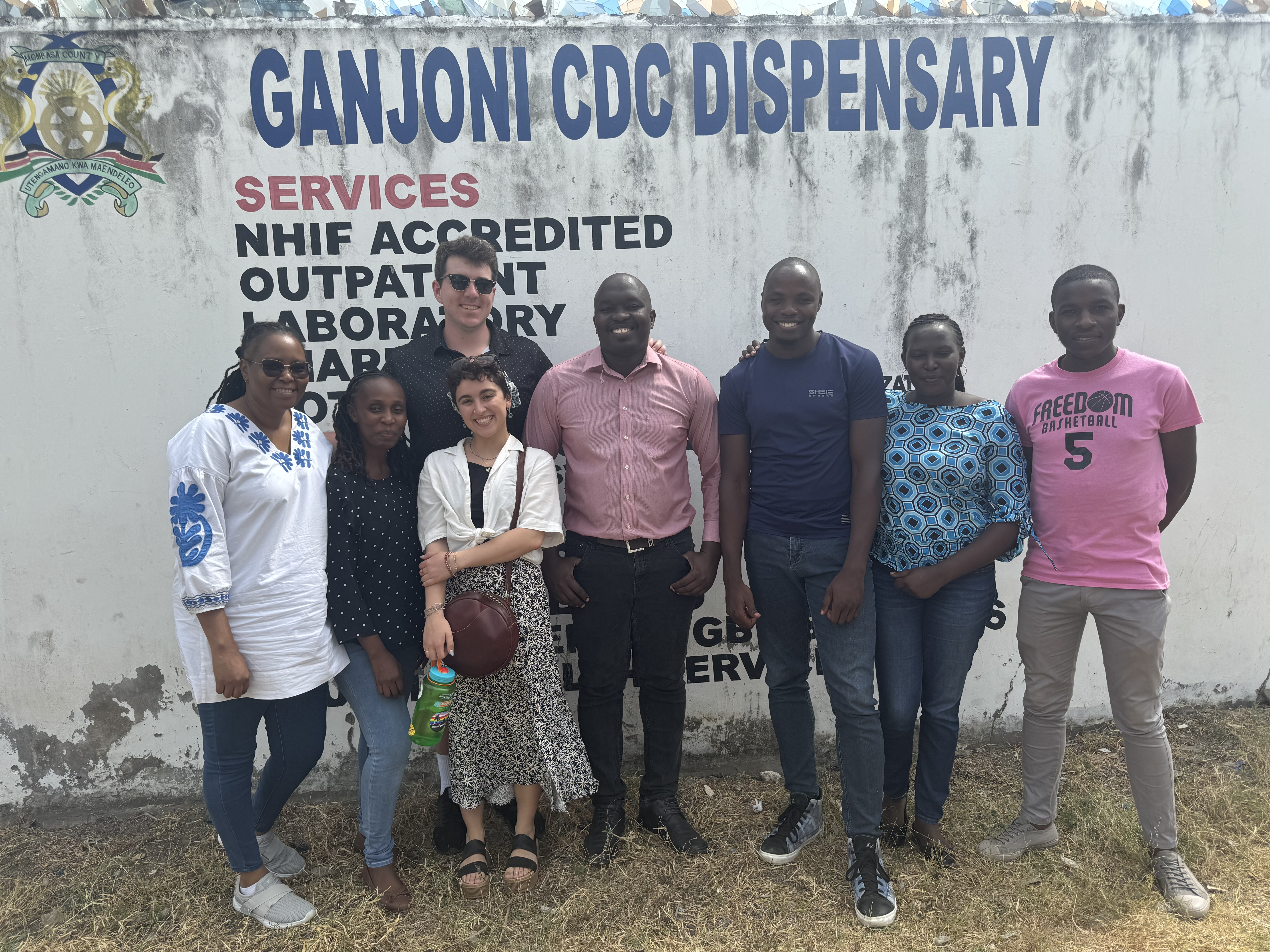 Finn and Irene with workers of the clinic that we get samples from