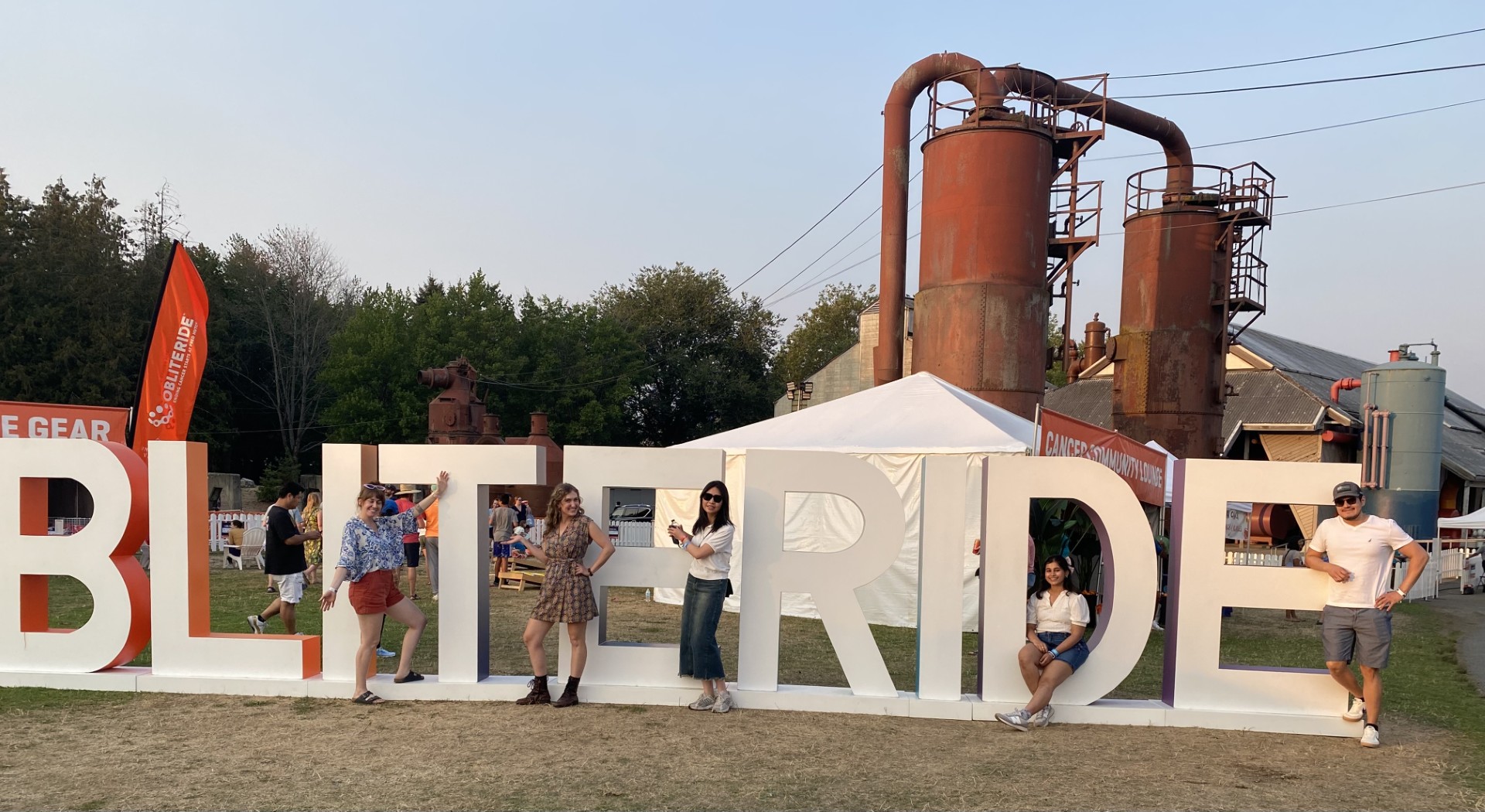 big letters group photo