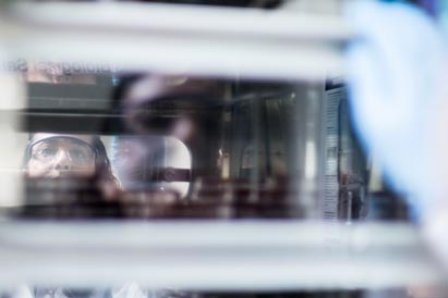 Researcher working in the Salama lab