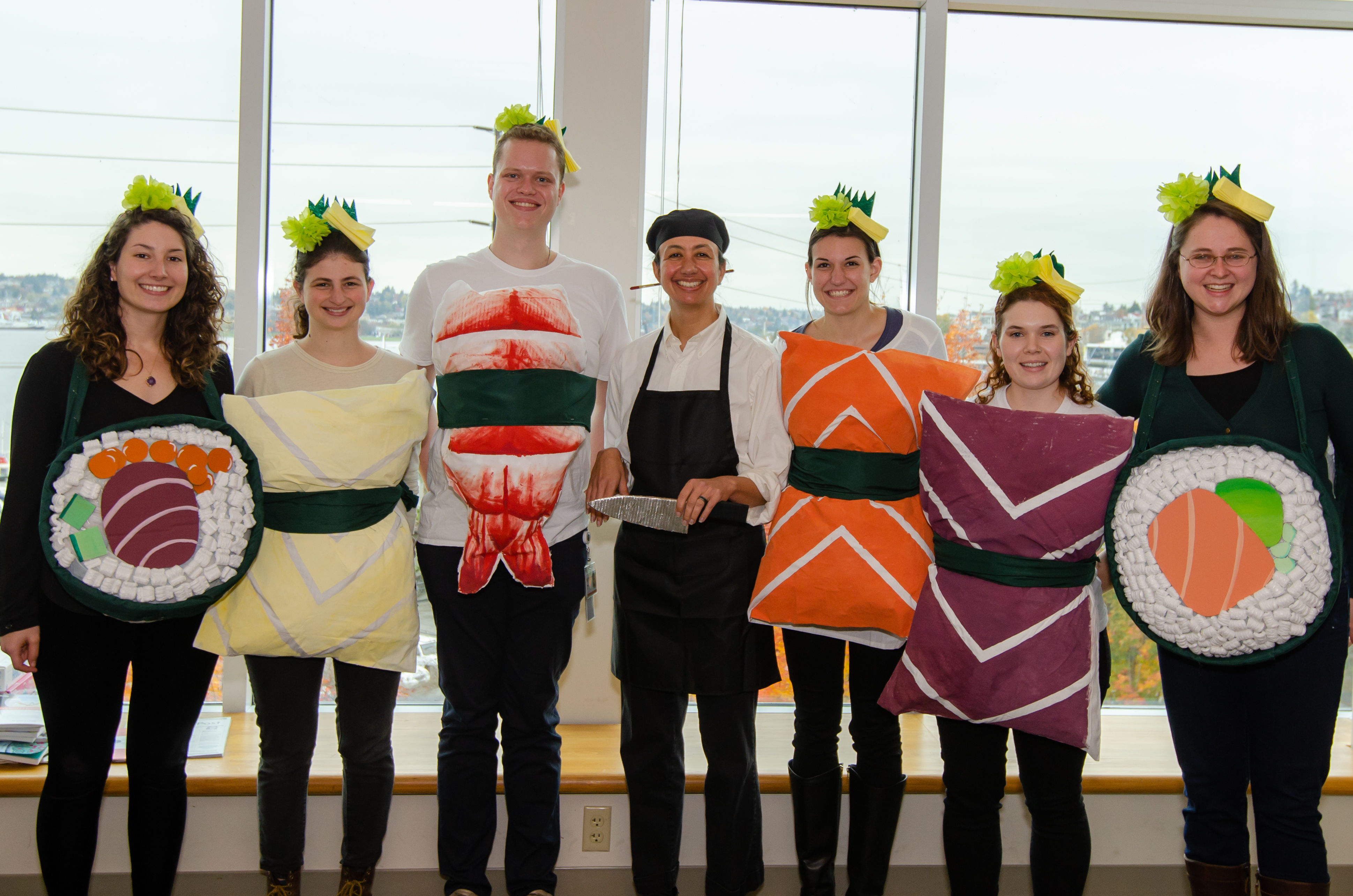 Group dressed as sushi