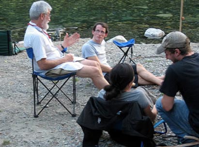 Smith lab members in the forest